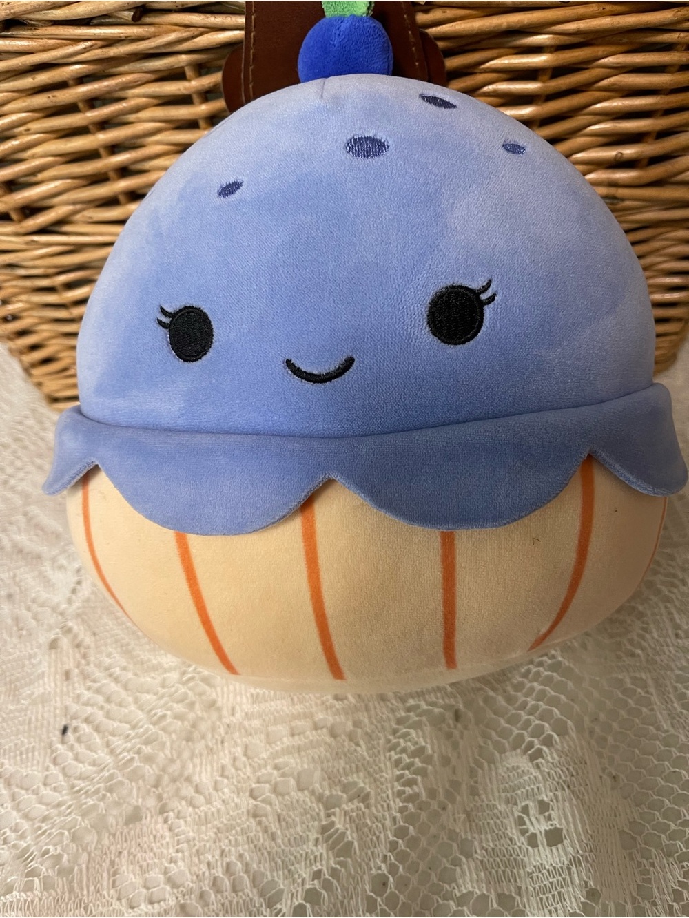 Squishmallows Blue and Cream Cupcake Plush Bag Charm